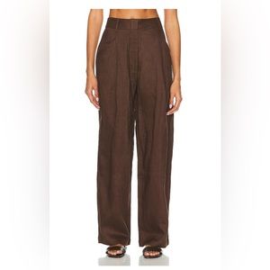 Aexae brown linen pants trousers s small